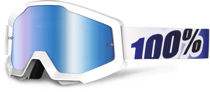 Strata Fa15 Ice Age Mirror Lens - 100% Strata Goggle White/blue (770x362), Png Download