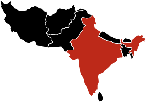 India - Asia Pacific Map Transparent (501x351), Png Download