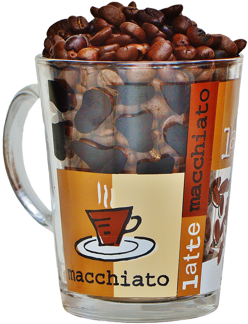 Coffee, Coffee, Cup, Glass, Coffee Cup, Beans - Coffee (1003x1280), Png Download