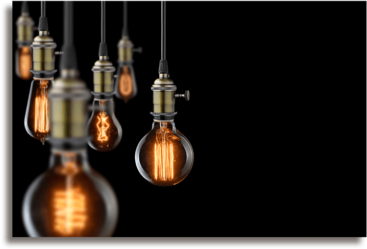 Vintage Light Bulbs Background (960x487), Png Download