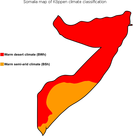 Somalia Map Of Köppen Climate Classification - Somalia Biome Map (600x600), Png Download