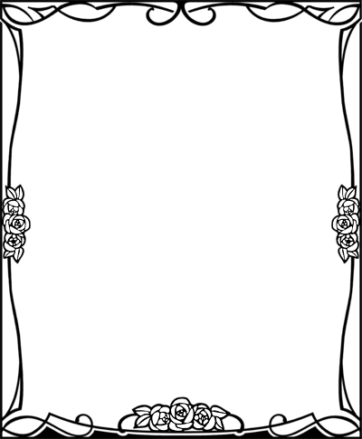 Black And White Flower Border Clipart - Fall Border Clipart Black And White (400x485), Png Download