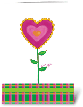 Heart In Bloom Greeting Card - Heart (350x396), Png Download
