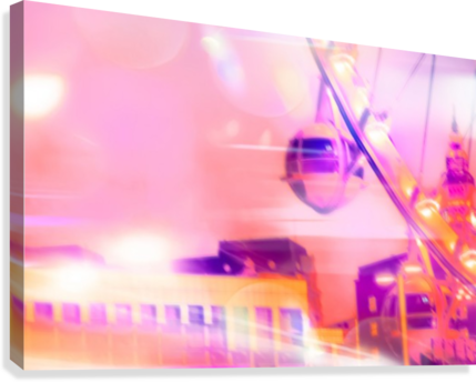 Ferris Wheel And Modern Building With Night Light Bokeh - Las Vegas (429x344), Png Download