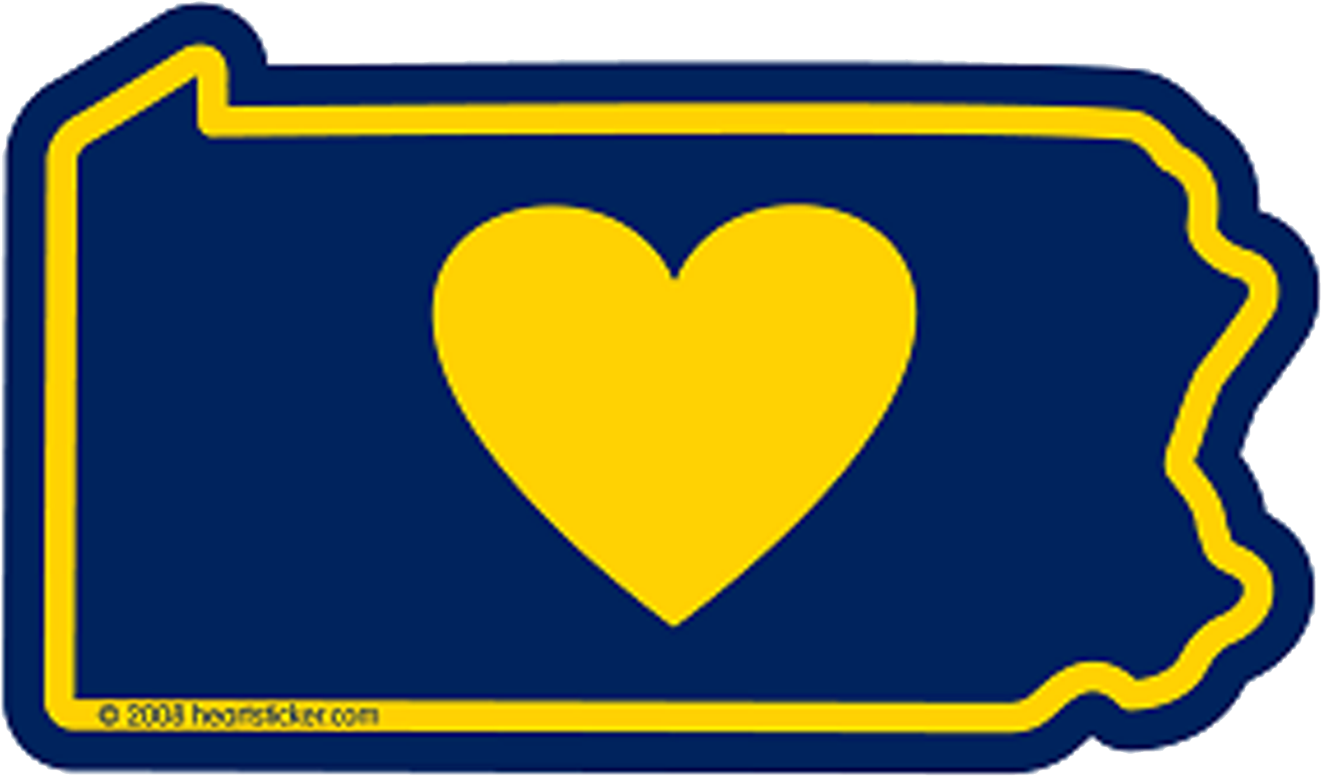 Heart In Pennsylvania Sticker - Heartsticker.com Heart In Pennsylvania Sticker (2048x2048), Png Download