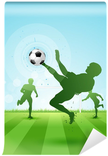 Soccer Background With Three Players Wall Mural • Pixers® - Soccer Background (400x400), Png Download