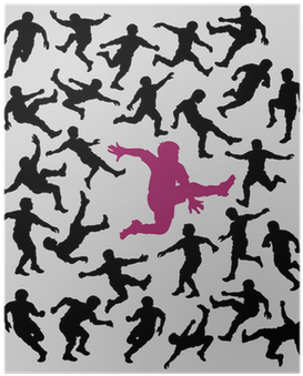 Soccer Boy Silhouettes 3, Football Symbols Poster • - Football (400x400), Png Download