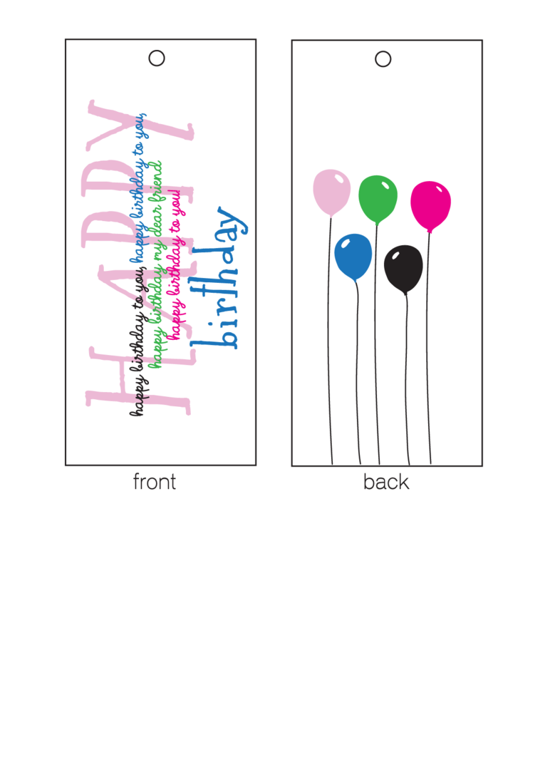 Happy Birthday To You Gift Tags (1000x1429), Png Download