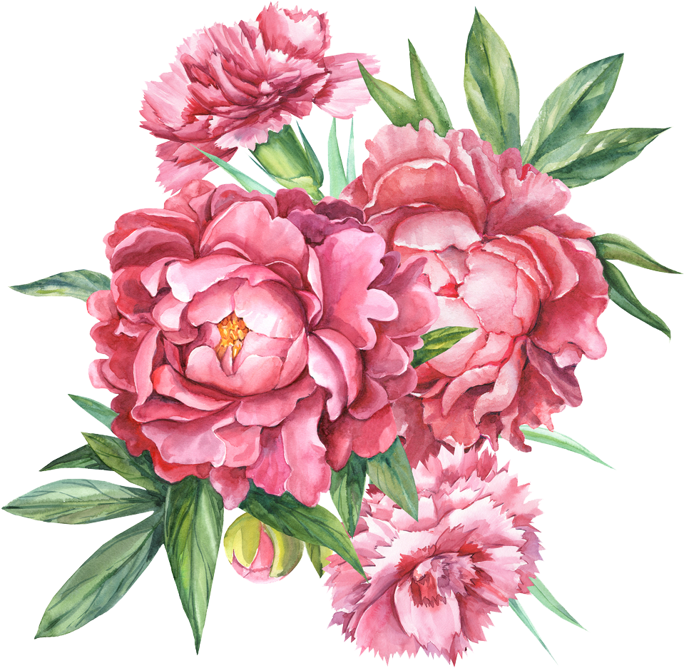 Picture Black And White Download Bouquet Transparent - Flowers Bouquet Illustration Botanical (1000x1000), Png Download