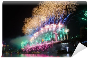 Sydney Harbour New Year's Eve Nye Fireworks Wall Mural - Sydney New Year's Eve 2017 18 (400x400), Png Download