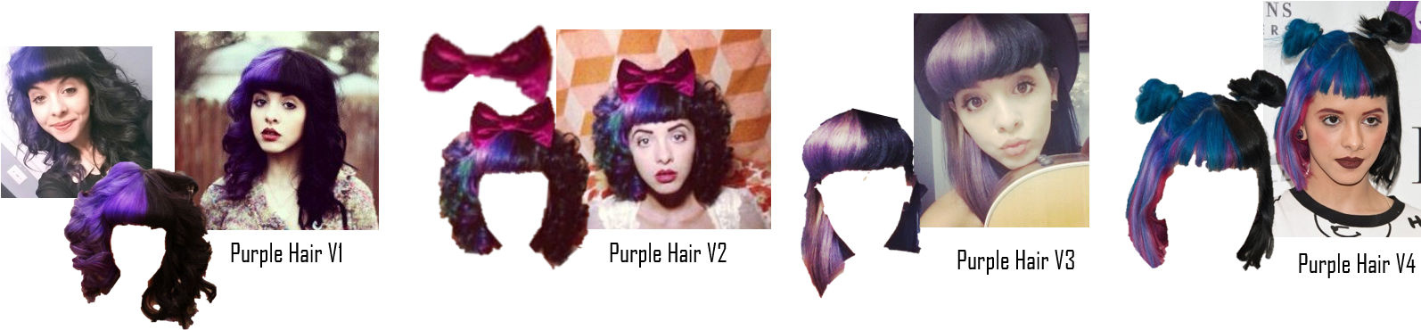 Purple Hairs - Lace Wig (1655x402), Png Download