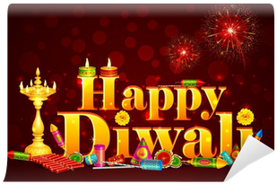 Vector Illustration Of Happy Diwali With Diya And Fire - Happy Diwali 2018 (400x400), Png Download