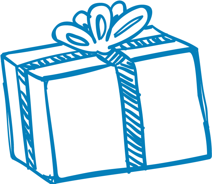 Blue Gift - Blue (952x600), Png Download