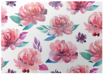 Watercolor Flowers Pattern - Watercolor Painting (400x400), Png Download