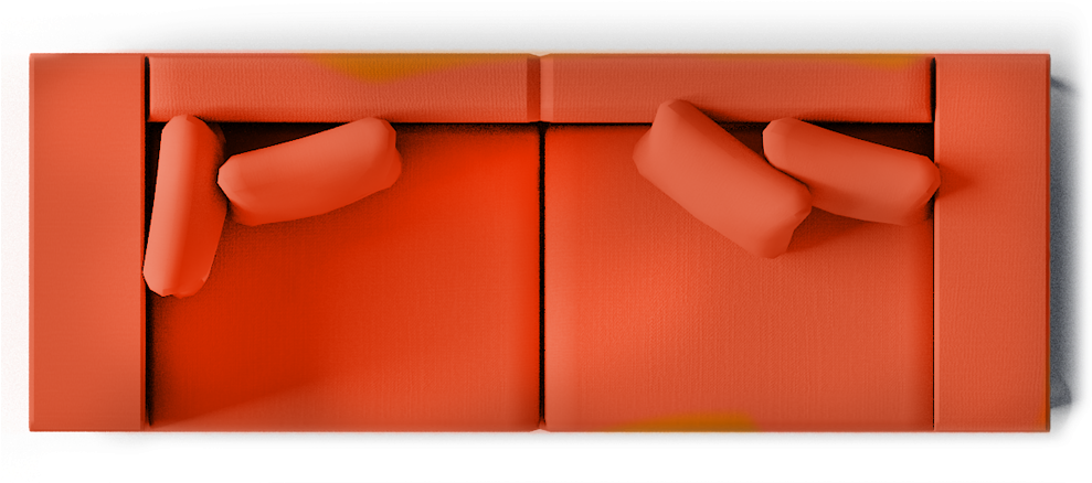 Sofa Top View Png Designs - Sofa Top View Image Png (1000x438), Png Download
