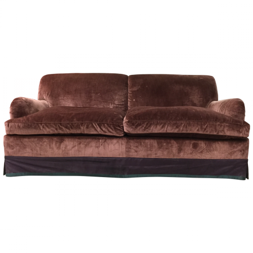 Custom Velvet Roll Arm Sofa - Sofa Bed (500x500), Png Download