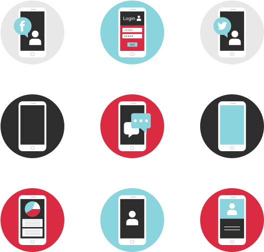 Mobile Wireframes - Mobile Icon Set Png (600x564), Png Download