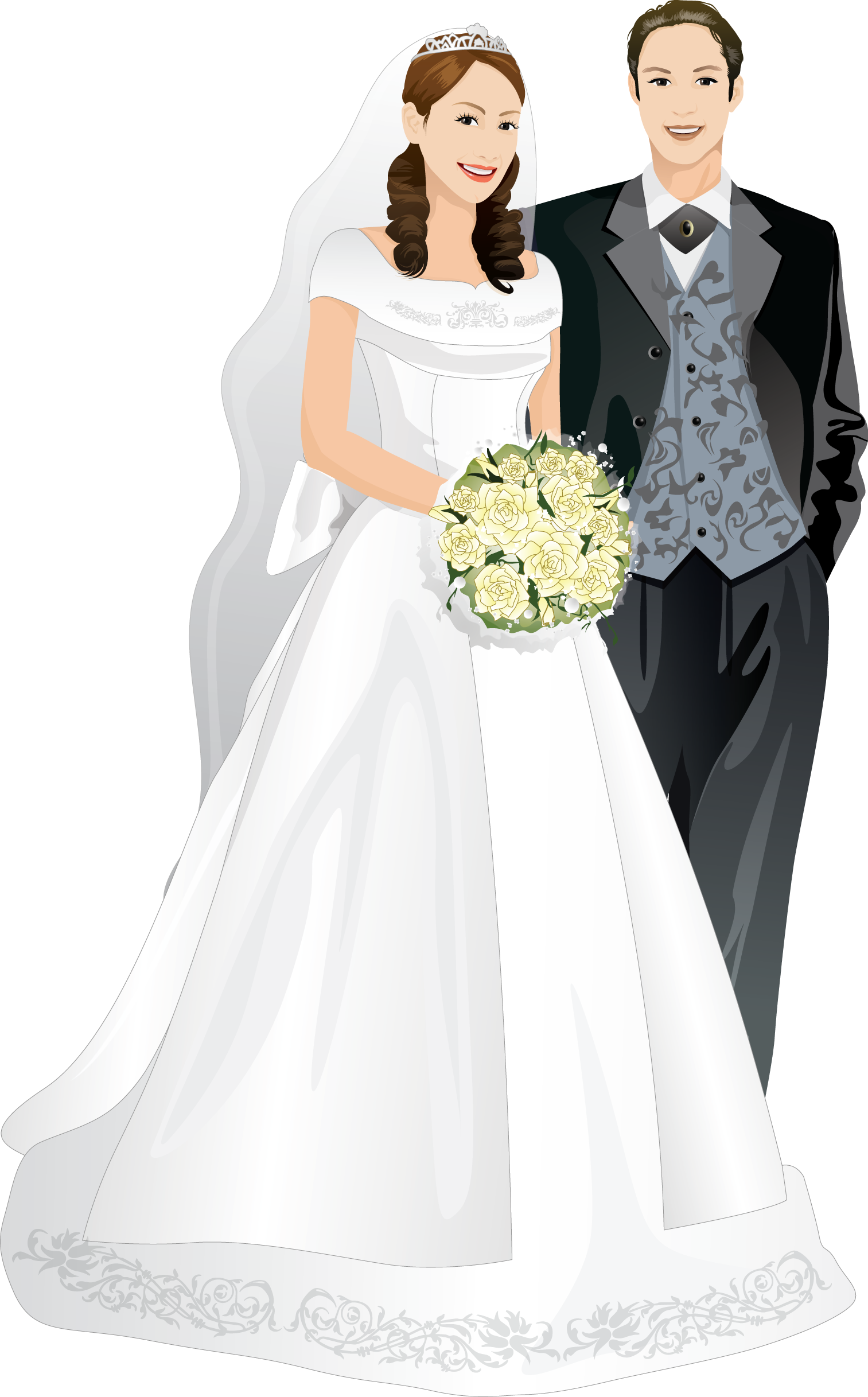 Casamento - Married Couple Png (1513x2435), Png Download