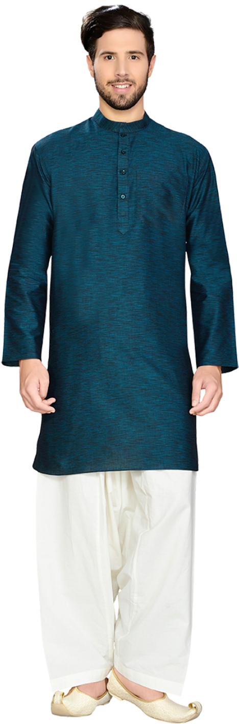 Green Ethnic Kurta - Manyavar Light Kurta (960x1441), Png Download