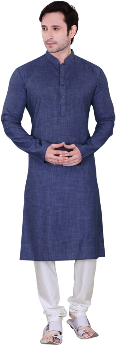 Men's Kurta With Churidar - Royal Blue Mens Kurta (960x1300), Png Download