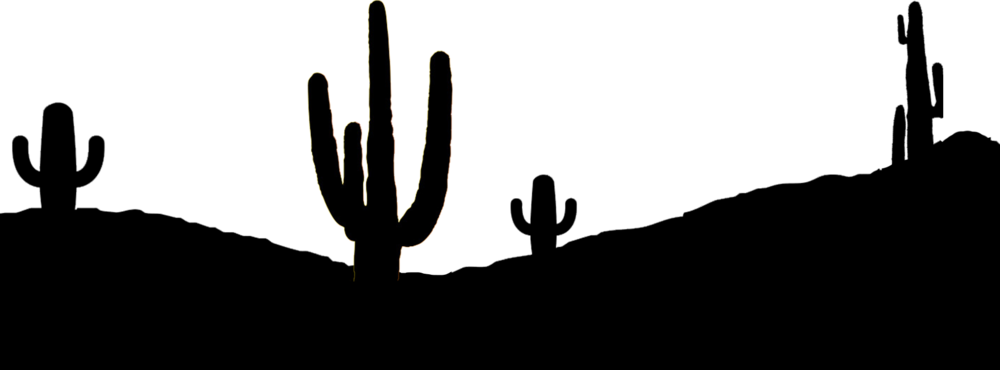 Cactus Silhouette Png (899x333), Png Download