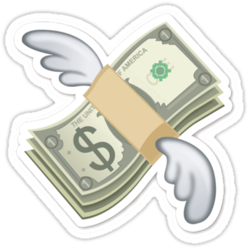 Flying Money Emoji Flying Money Emoji - Emojis De Whatsapp Dinero (375x360), Png Download