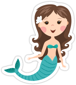 Brown Clipart Mermaid - Cartoon Mermaid Sitting On A Rock (375x360), Png Download
