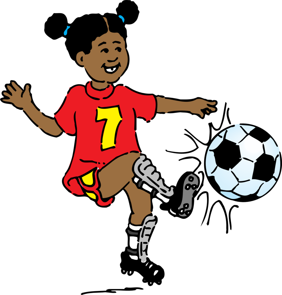 Free Soccer Girl Playing - Play Soccer Clip Art (670x700), Png Download