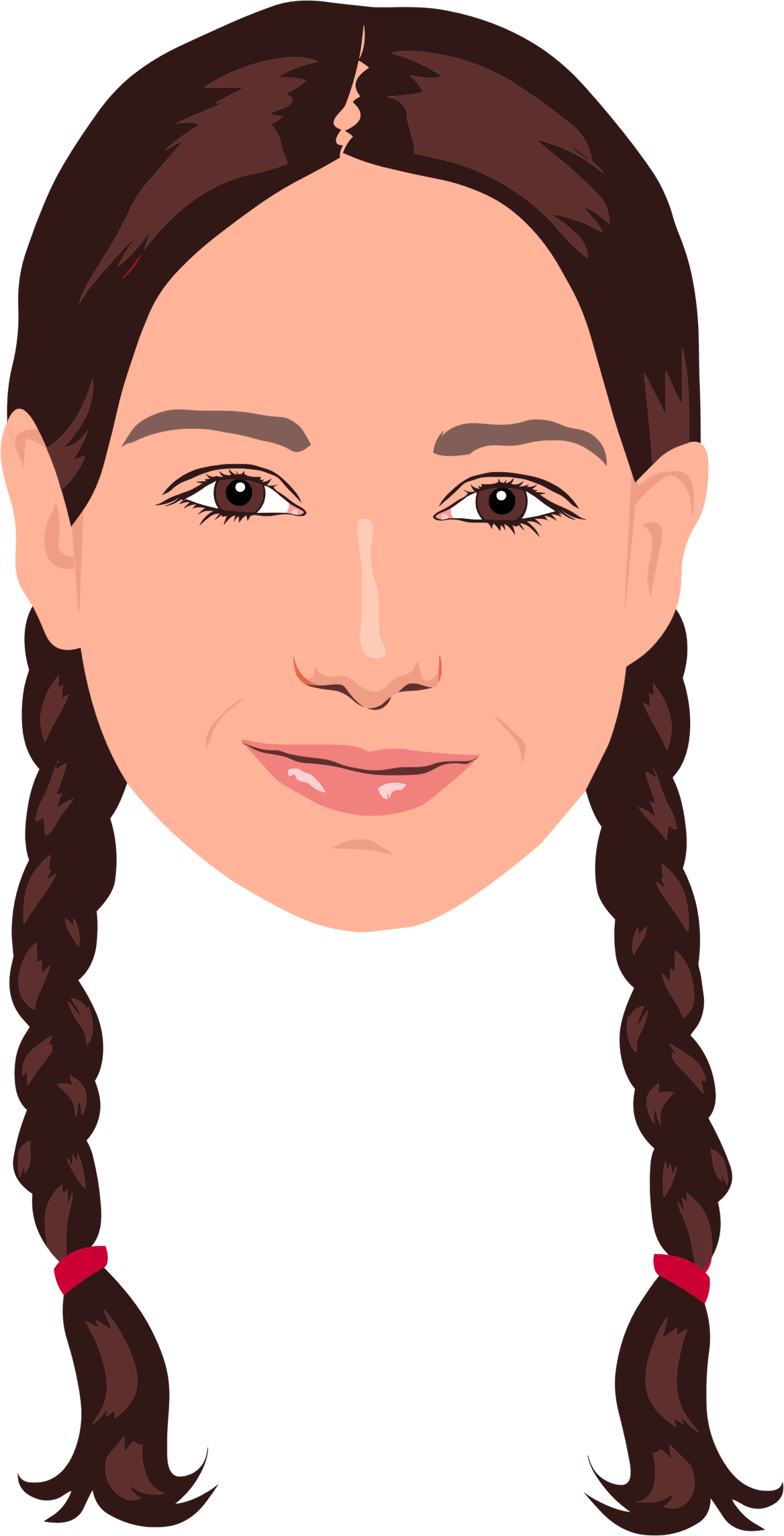 Clipart - Braided Hair Clipart (1168x2288), Png Download