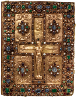 M1 Front Cover 0 - Cover Of Binding Lindau Gospels (500x347), Png Download