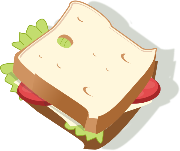 Bread Pic Clip Art At Clker - Sandwich Clip Art (600x503), Png Download