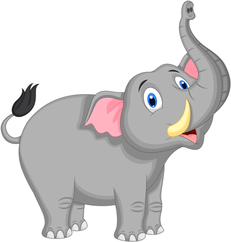 Svg Library Download Cartoon Png - Cartoon Elephant (469x500), Png Download