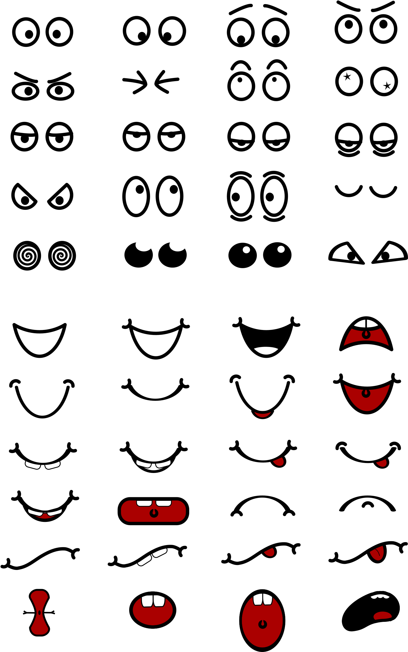 This Free Icons Png Design Of Cartoon Mouth N Eyes (1697x2400), Png Download