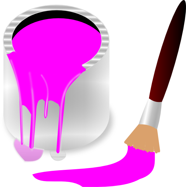 Cliparts Pink Paint - Pink Paint Clipart (594x600), Png Download