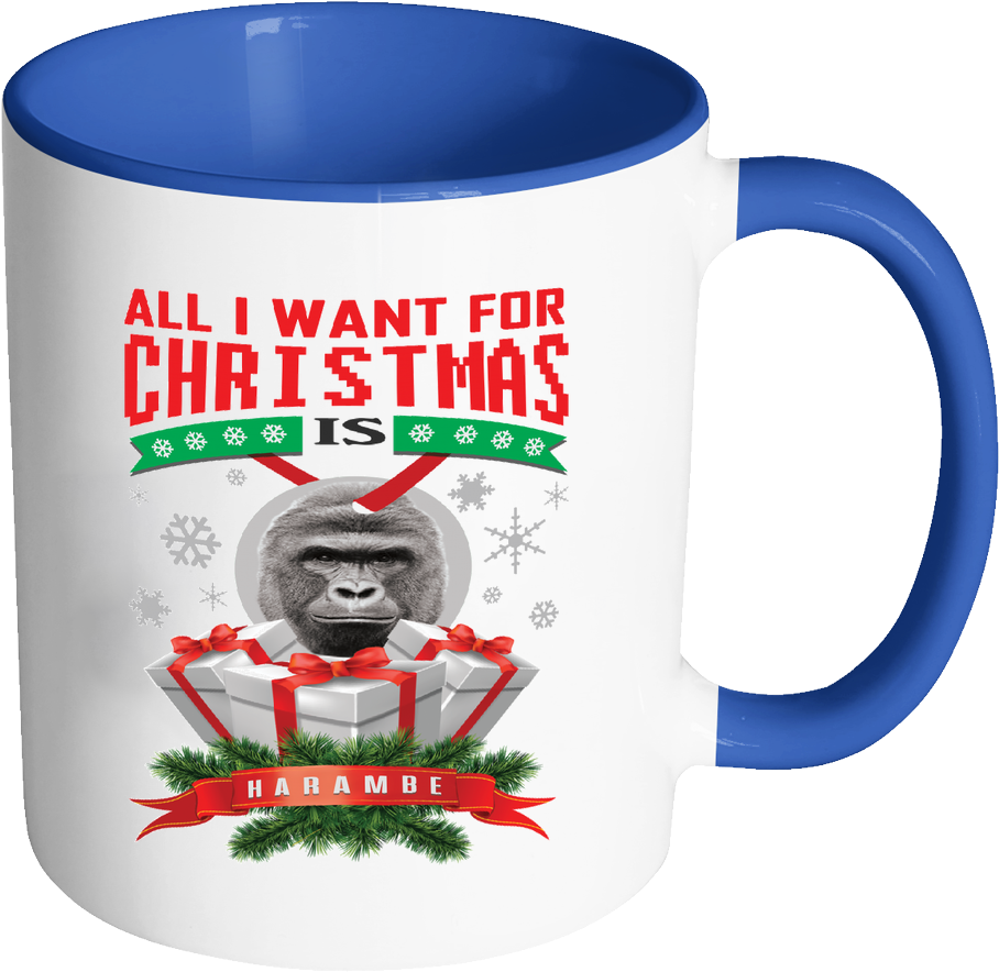 All I Want For Christmas Is Harambe Ugly Christmas - 5'x7'area Rug (1024x1024), Png Download