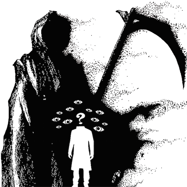 Grim Reaper As Bryan Mills - Anime Black And White Suicide (607x607), Png Download