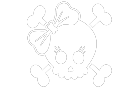 Girl Skull And Crossbones Png (584x368), Png Download