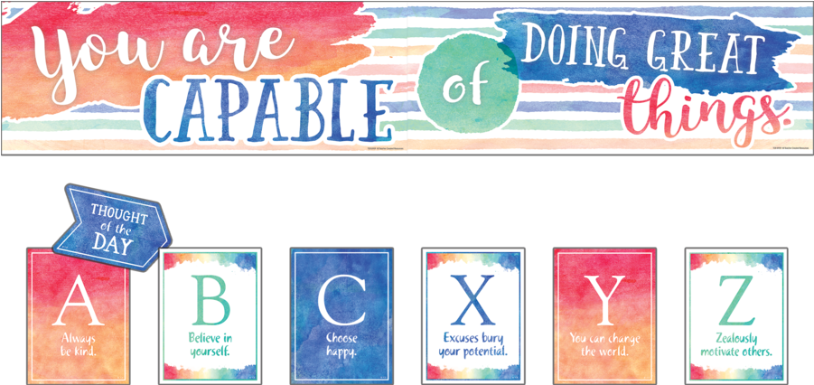 Watercolor Classroom Environment - You Are Capable Of Doing Great Things (900x900), Png Download