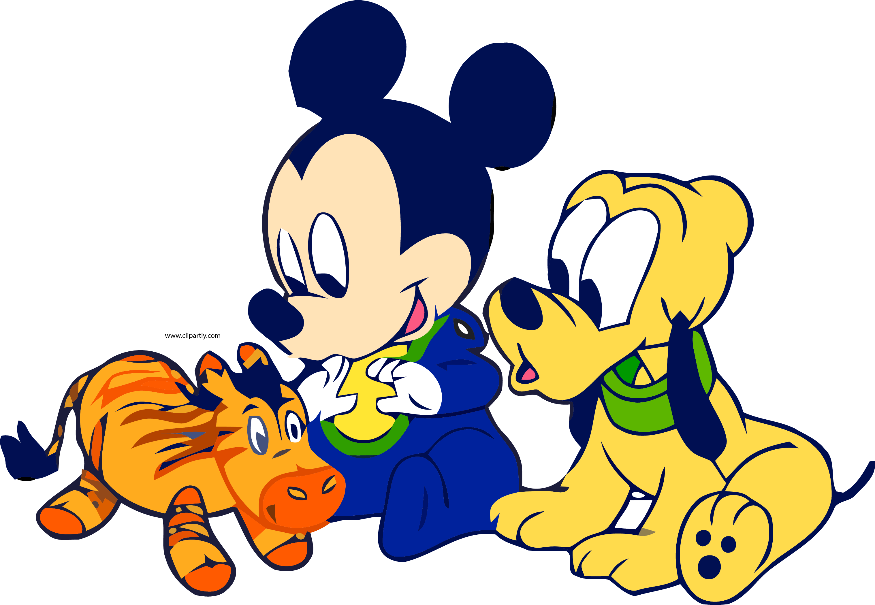 Baby Mickey Pluto Horse Toy Clipart Png - Baby Pluto The Dog (3035x2099), Png Download