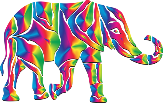 Indian Elephant Line Art Elephants Abstract Art - Elephant (537x340), Png Download