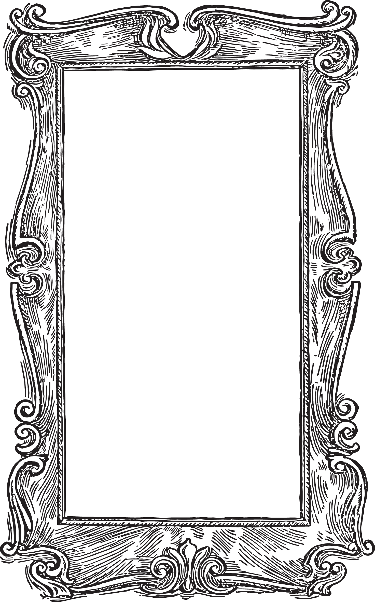 Divider Clipart Wood - Victorian Picture Frame Png (1473x2366), Png Download