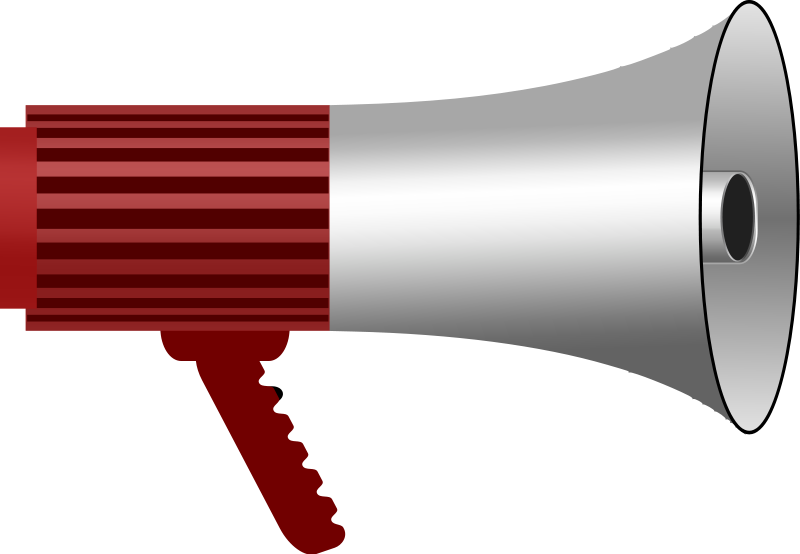 Red Megaphone Clipart - Blow Horn Clip Art (800x554), Png Download