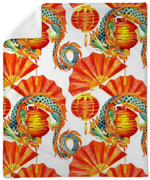 Chinese Dragon Watercolor Seamless Pattern - Watercolor Painting (400x400), Png Download