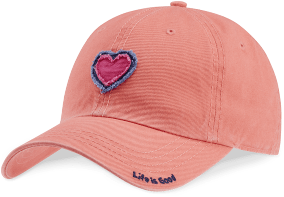Heart Tattered Chill Cap - Women Pink Heart Snapback (570x570), Png Download