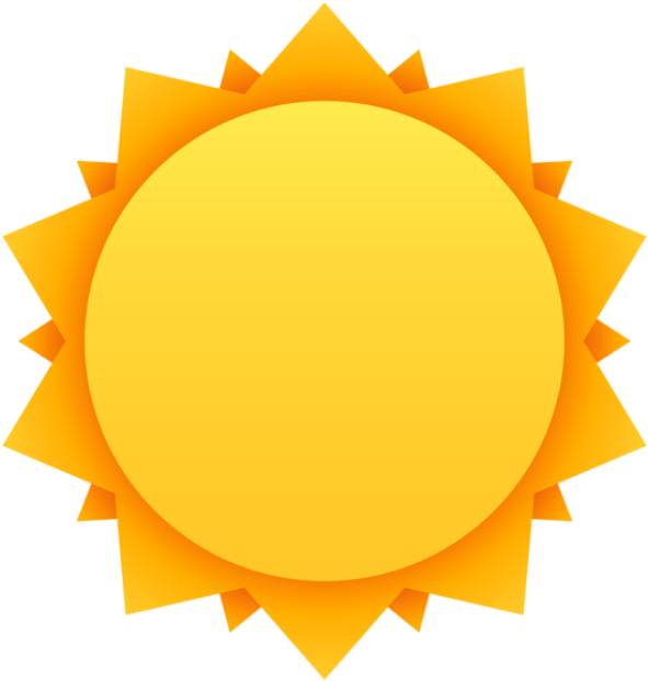 Orange Sun Watercolor Banner Transparent Library - Sun Flat Png (571x600), Png Download