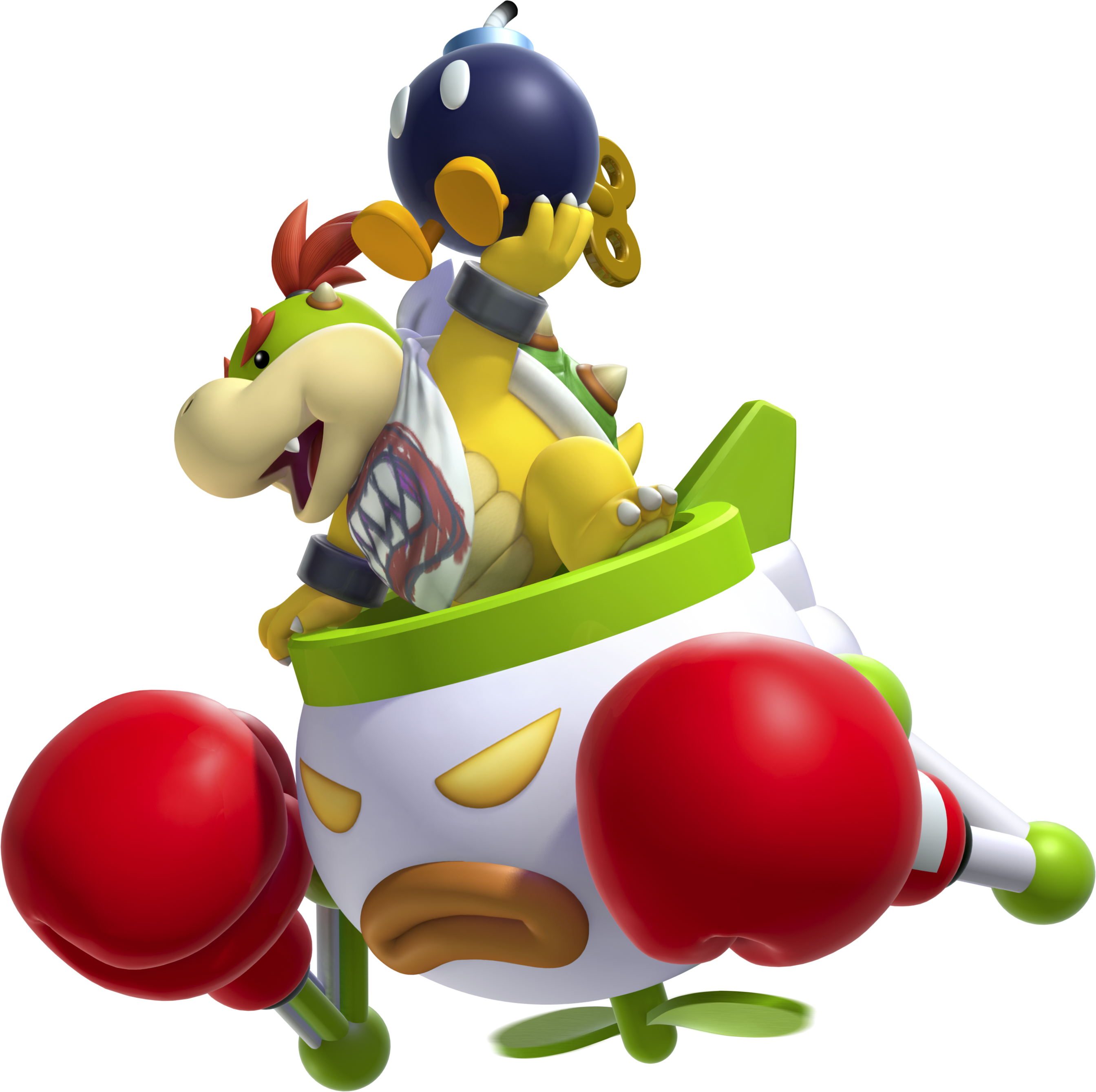 Fireball Clipart Bowser - Koopa Clown Car Bowser Jr (2688x2679), Png Download