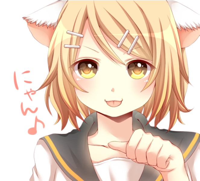 Rin Kagamine Neko Vocaloid Kawaii Anime By Gabiloki-d6k8lwq - Rin Kagamine Neko (800x600), Png Download