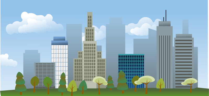 City Clipart (600x278), Png Download