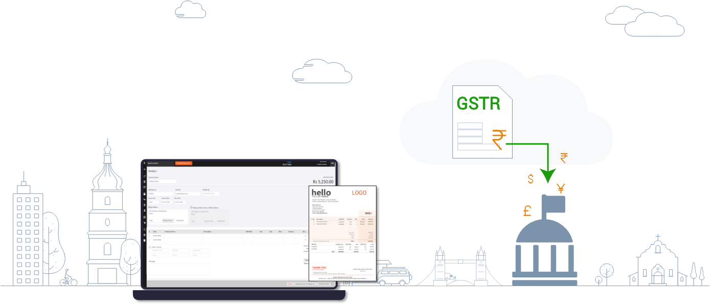 File Your Gstr Automatically - Accounting Software (1387x601), Png Download