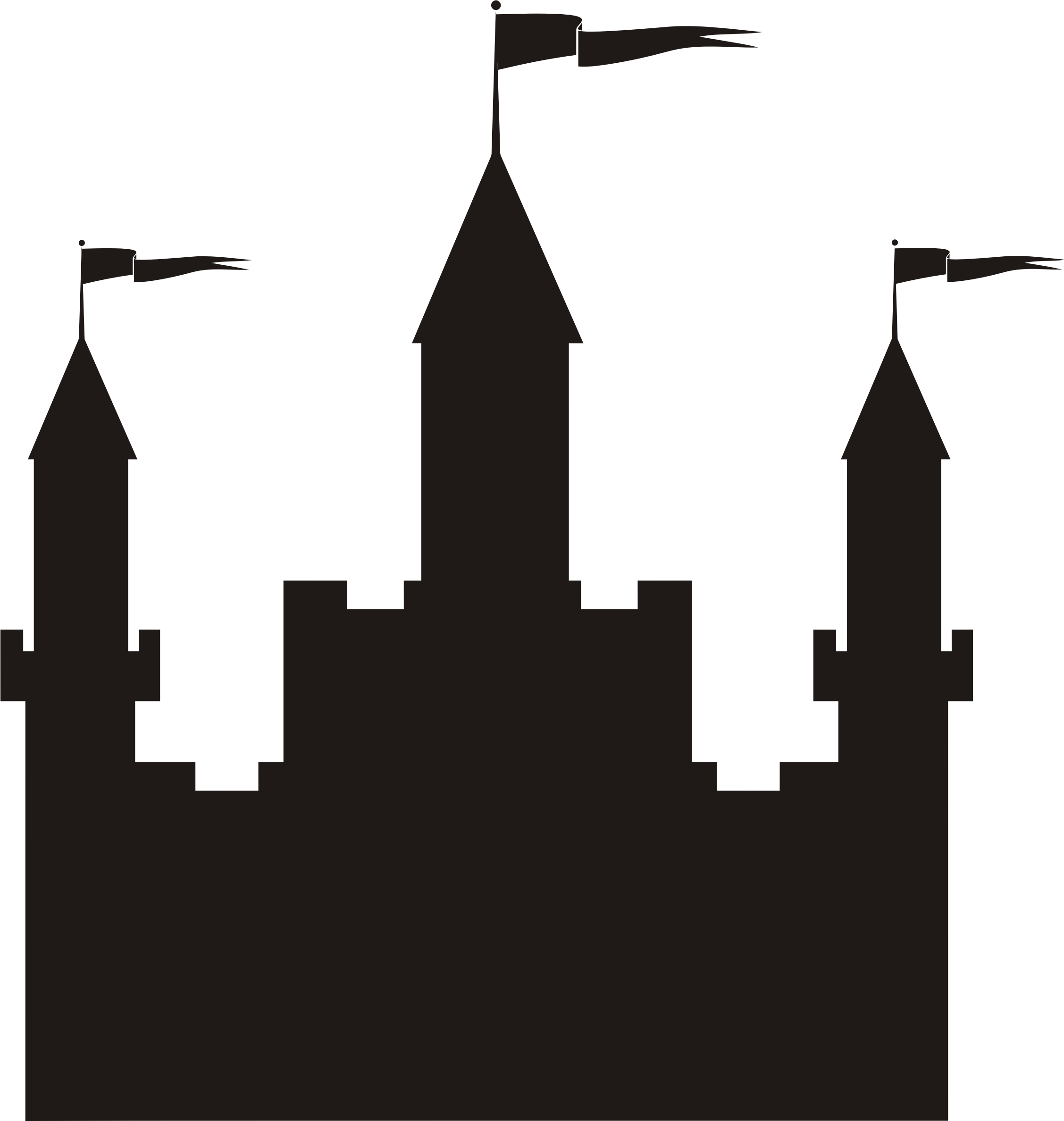 Clipart Castle Silhouette Collection - Castle Silhouette Png (2255x2375), Png Download